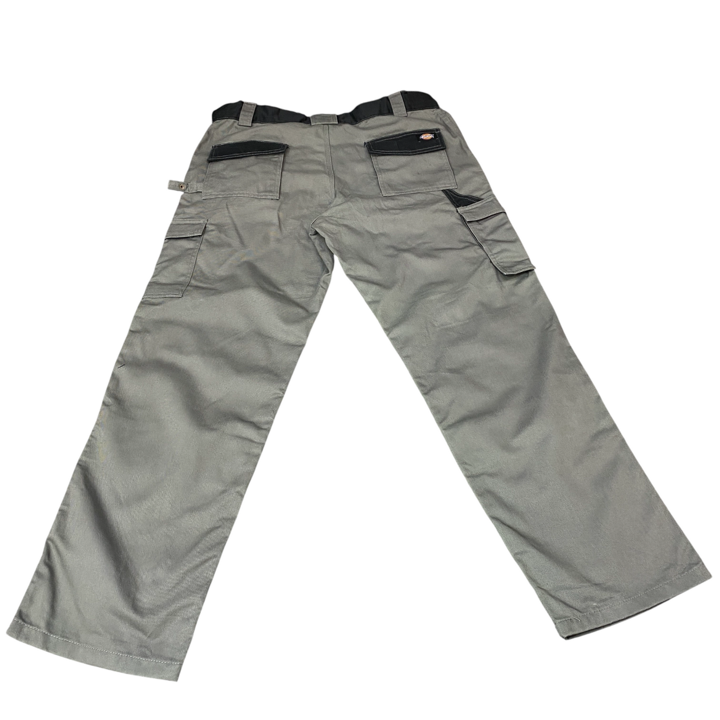 Dickies Cargo Pants Men XL Gray Black Workwear Double Knee Low Waist Relaxed Fit
