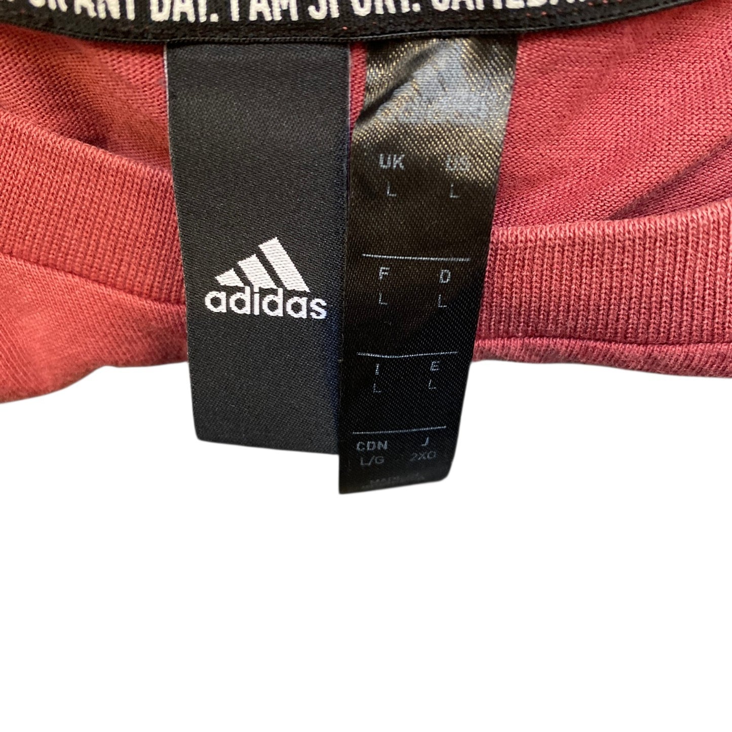 Adidas Go-To Performance T-Shirt Mens Large Red 3 Stripes Big Logo Crew Neck Tee