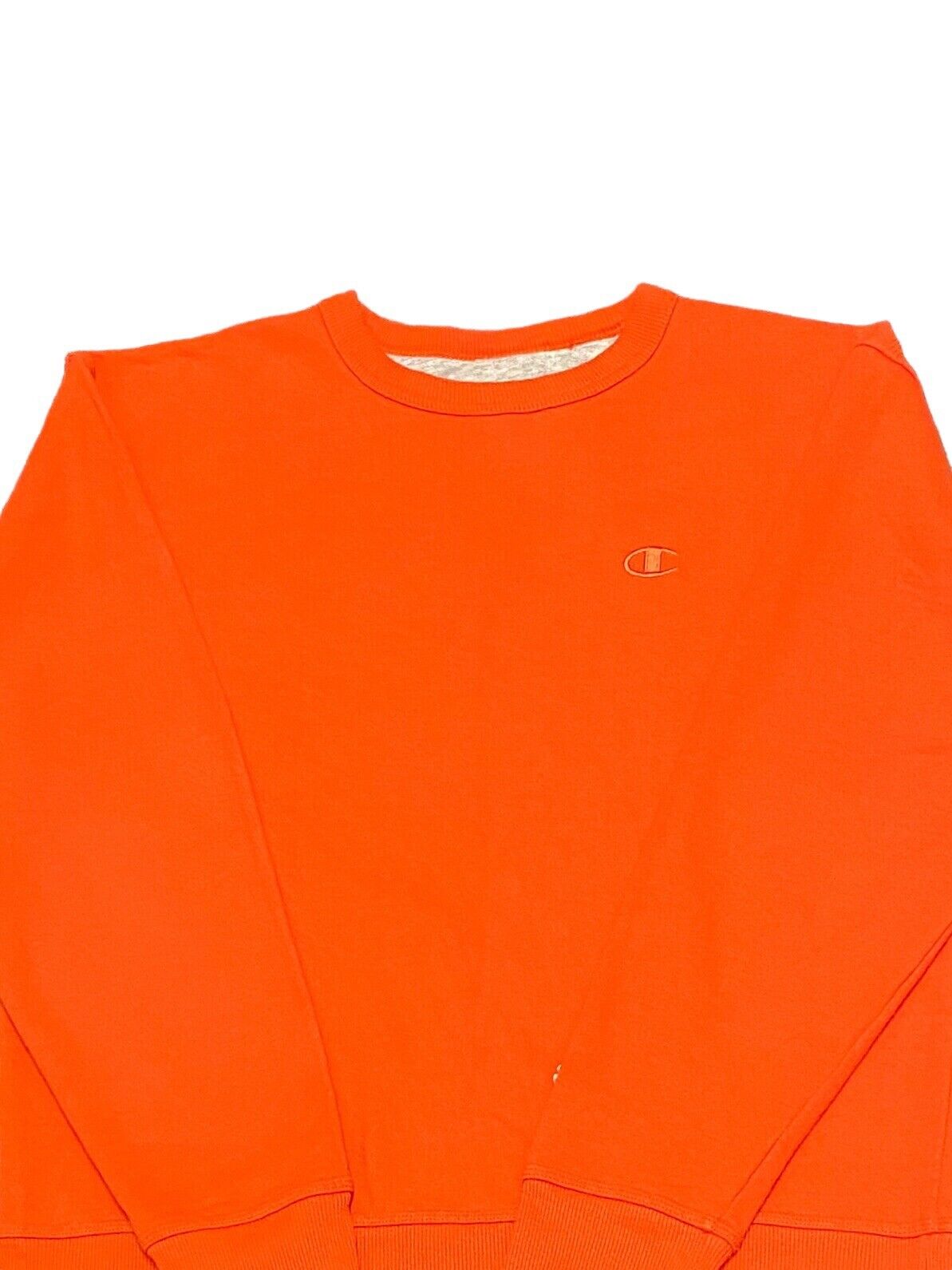 Champion Sweatshirt Orange Mens M Chest Logo