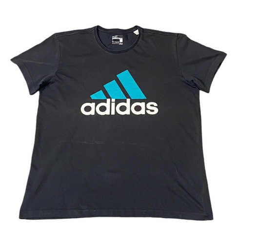 Adidas T-Shirt Women's L Black Logo Short Sleeve Sport Essentials Pullover Tee