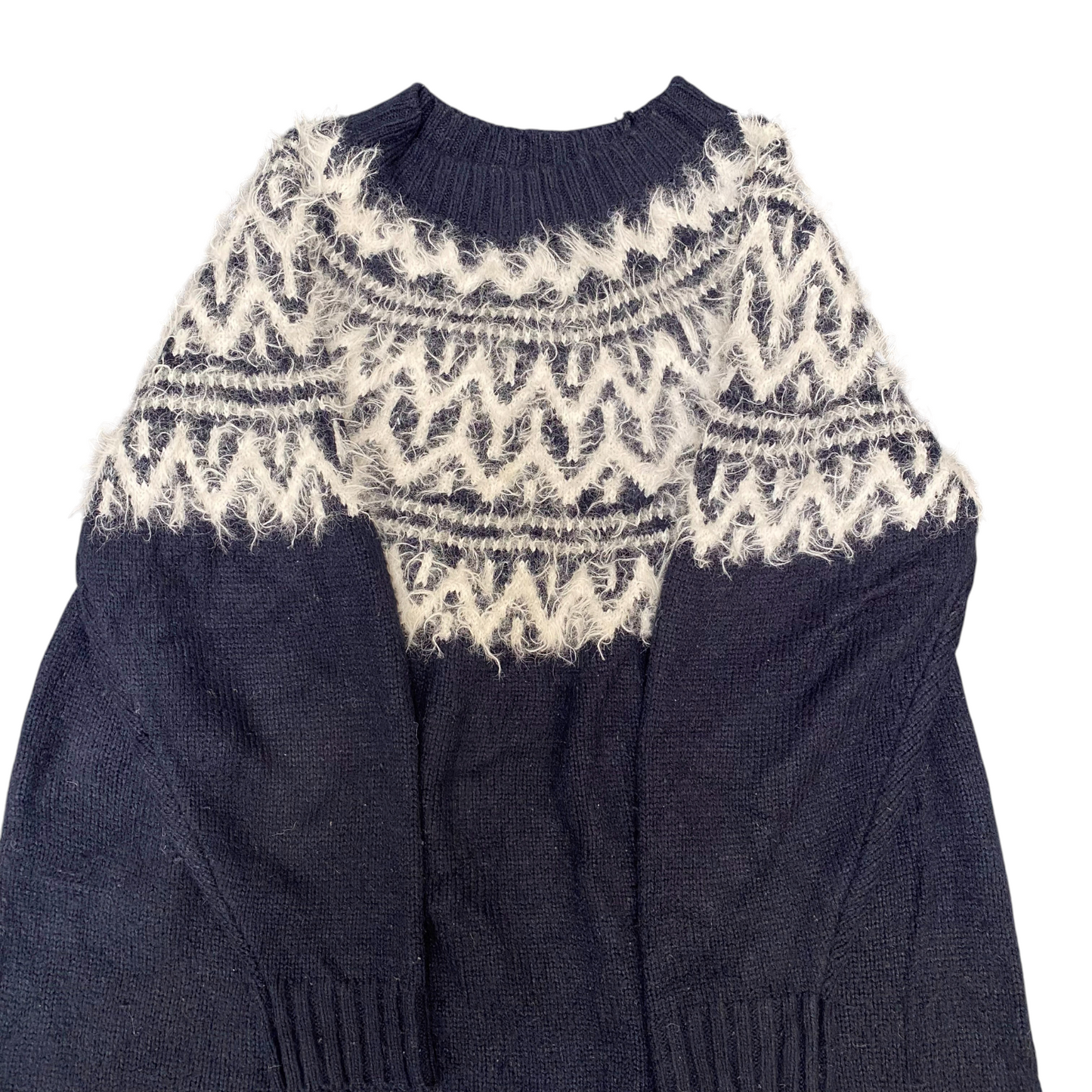 Sweater Dress Womens Small Blue White Fair Isle Nordic Knitted Winter Holiday