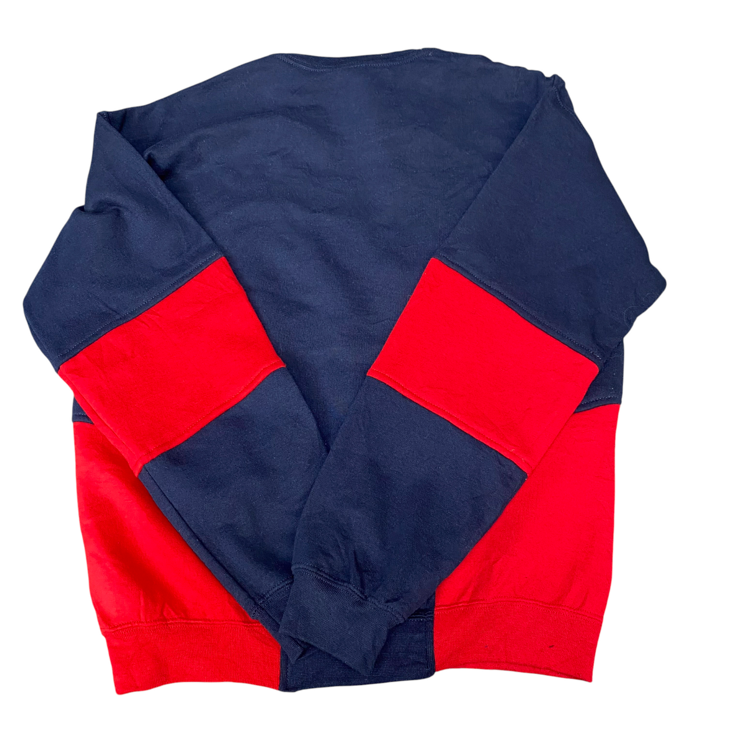 Nike Reworked Sweatshirt Mens M Navy Red Embroidered Spellout Logo Vintage Y2K