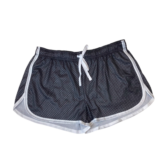 Bobbie Brooks Sprinter Shorts Womens L Black Polka Dots Drawstring Waist Outdoor