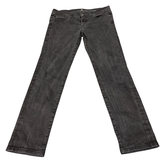 7 For All Mankind Roxanne Jeans Mens 33" Waist Black Flat Front Straight Leg
