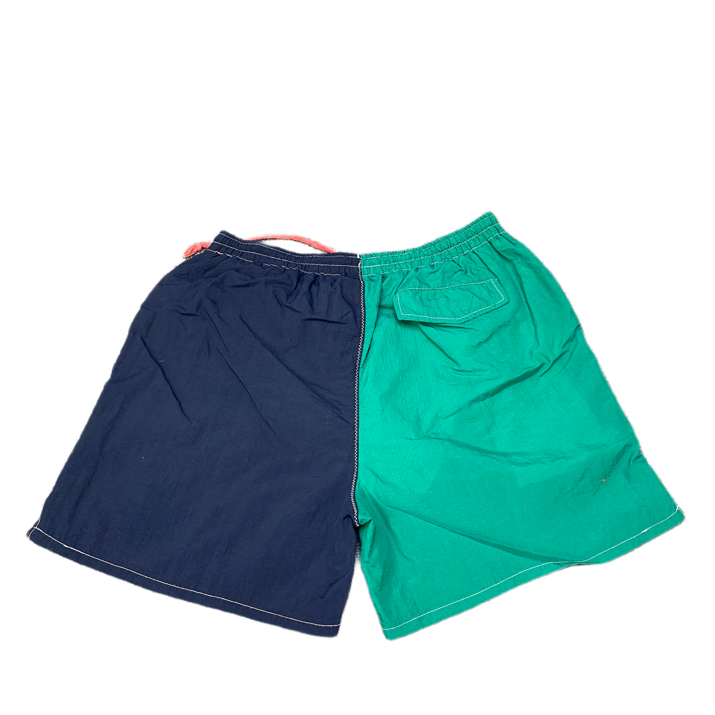 Swim Trunks Shorts Womens M 29" Waist Multi Colorblock Elastic Waist Drawstring