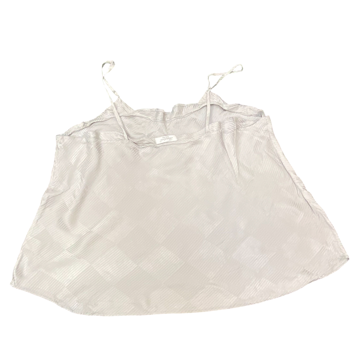 Camisole Top Womens M Grey Striped Spaghetti Straps Round Neck Comfort Pullover