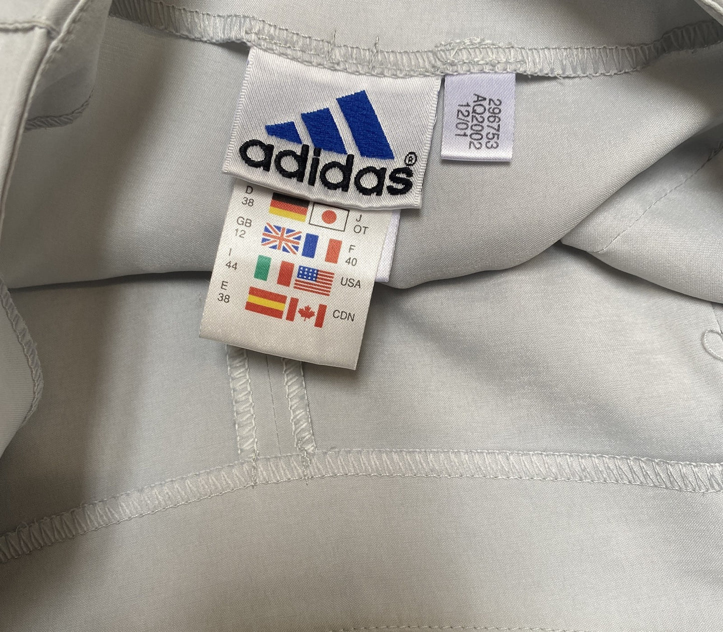 Adidas Joggers Fits as Womens 30" Waist White Stretch Ankle Slit Capri Trouser