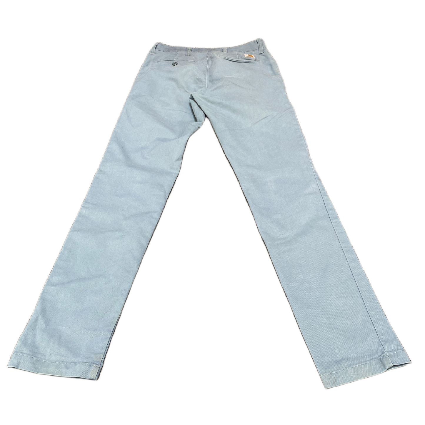 Carhartt WIP Pants Fits as Women 29" Waist Blue Flat Front Straight Leg Trousers