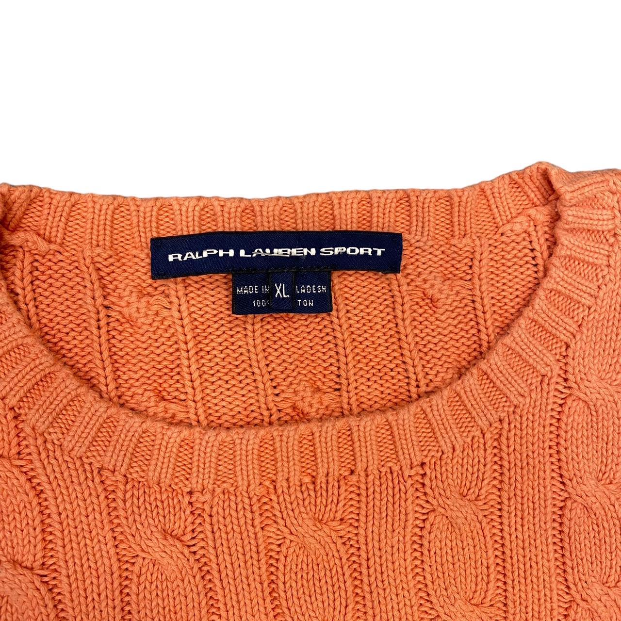 Ralph Lauren Cable Knitted Sweatshirt Orange Womens XL