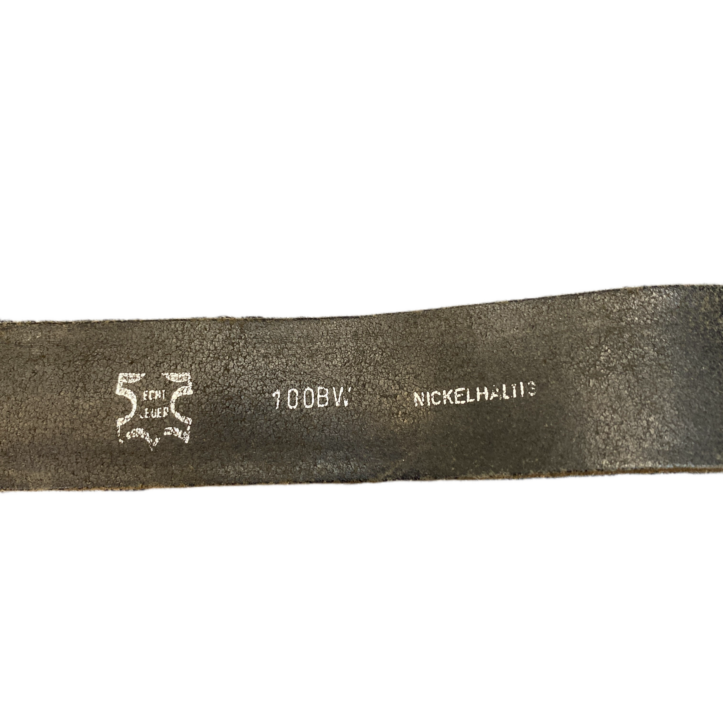 Waist Belt Mens Black Leather Adjustable Double-Stitched Buckle 44.5 inches