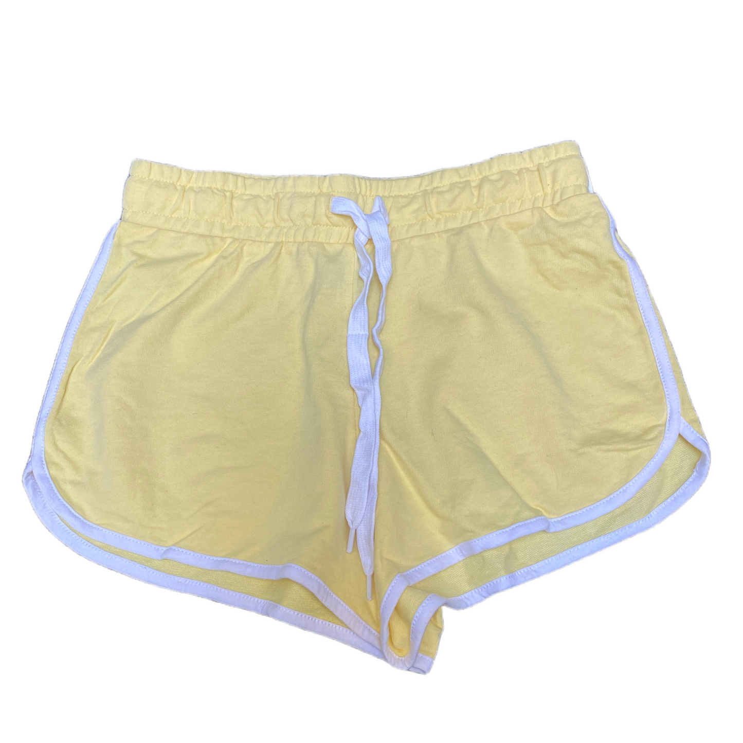 Running Sprinter Shorts Womens S 28" Waist Yellow Athletic Workout Dolphin Hem