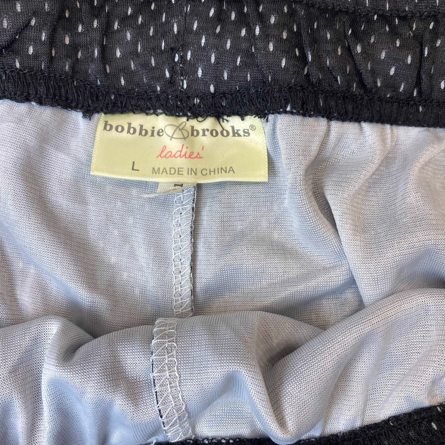 Bobbie Brooks Sprinter Shorts Womens L Black Polka Dots Drawstring Waist Outdoor