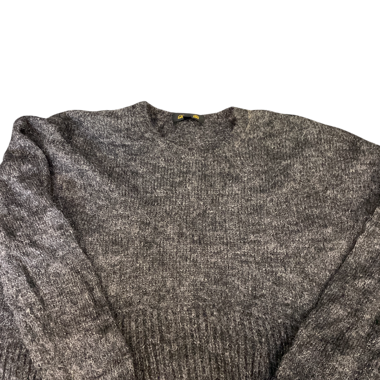 Drawer Jumper Womens L Black Oversized Fuzzy Knit Long Sleeve Crewneck Pullover
