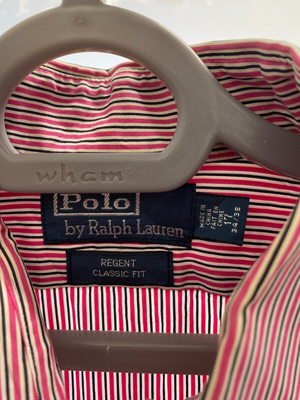 Ralph Lauren Dress Shirt Mens 2XL Pink Striped Regent Classic Fit Button Down