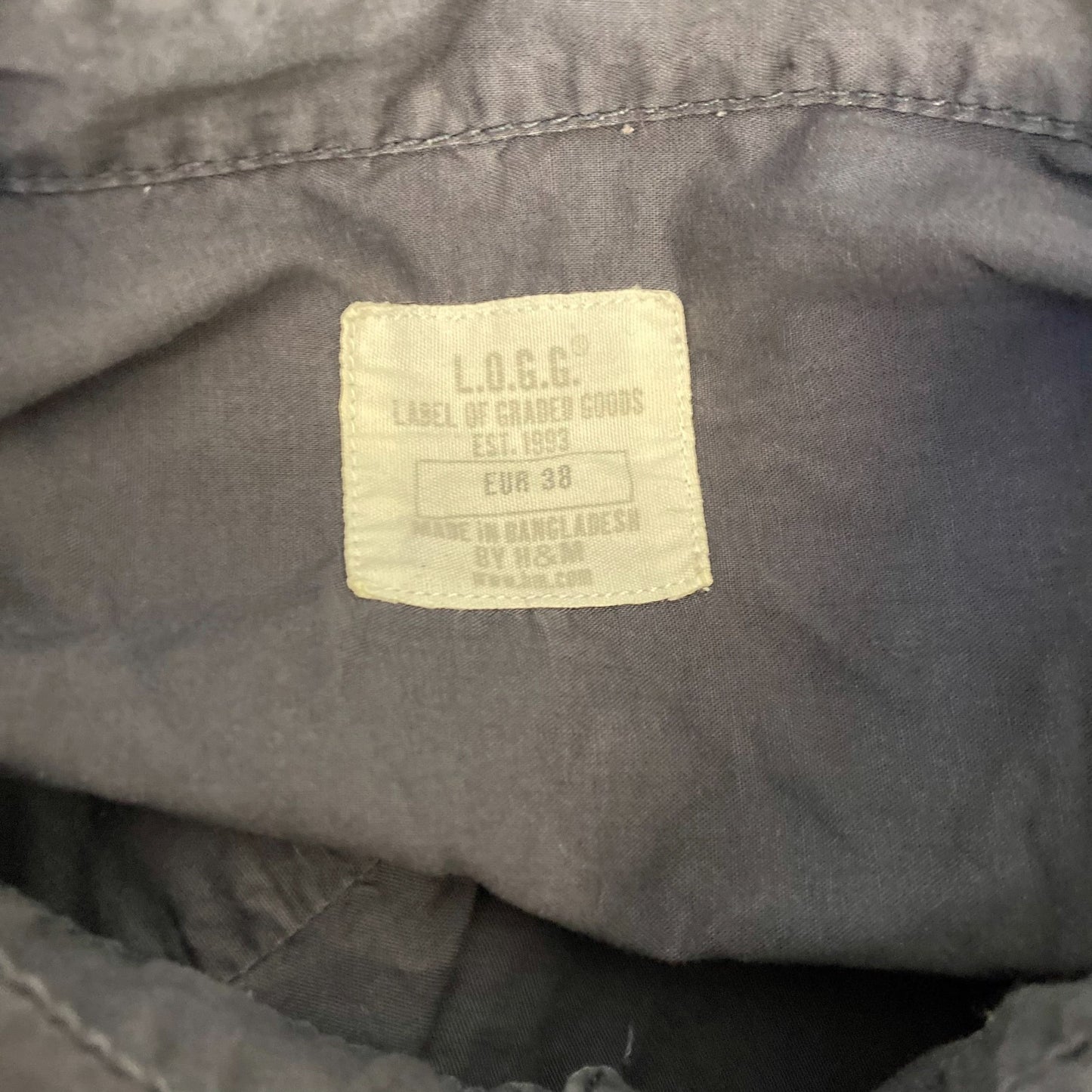 Label Of Grabed Good Shirt Top Womens S Grey Short Sleeve Pocket Button Up