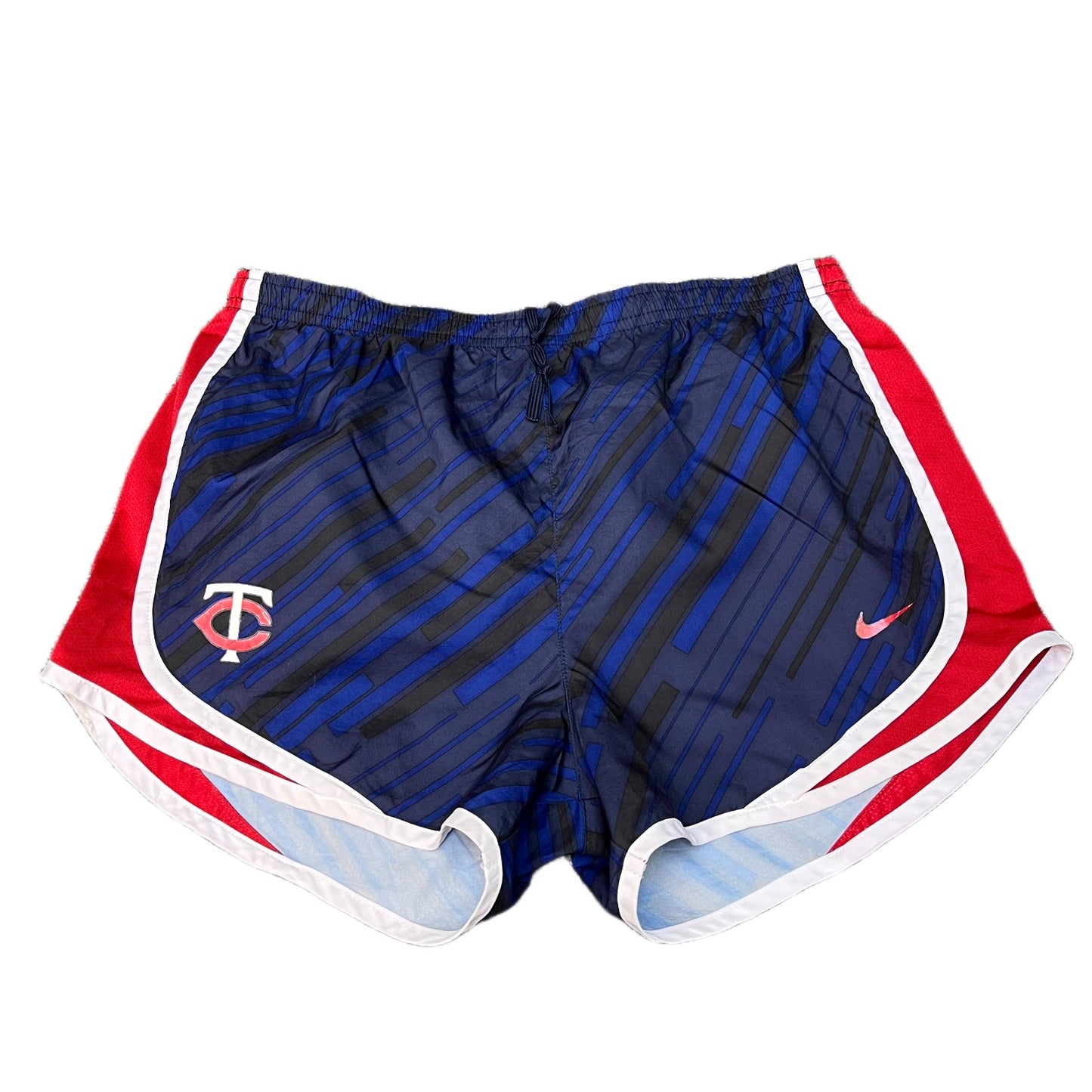 Nike Dri-Fit Minnesota Twins MLB Running Shorts Womens S 29" Waist Blue Striped