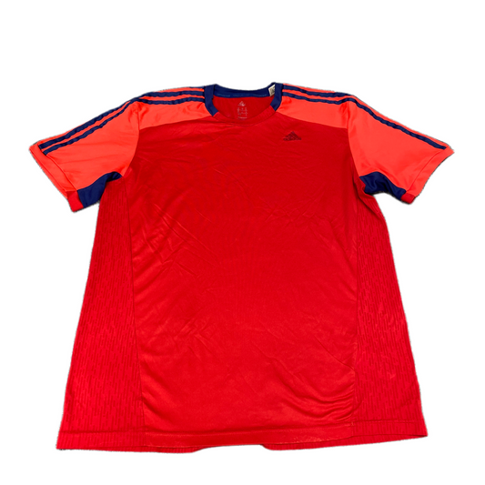 Adidas Climacool T-Shirt Mens Medium Red Blue 3-Stripes Short Sleeve Summer Tee