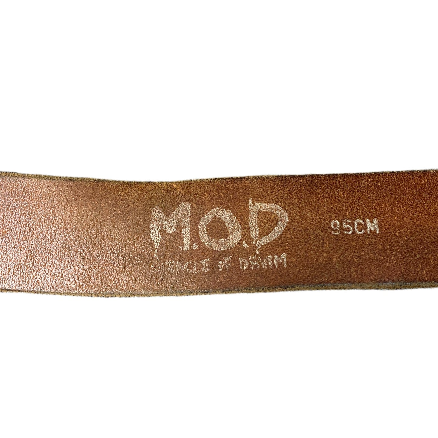 MOD Miracle of Denim Waist Belt Mens Brown Leather Silver Buckle 41.5 Inches