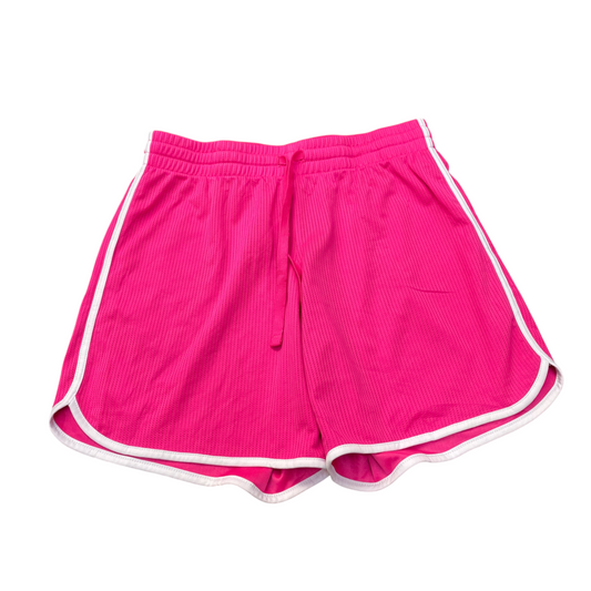 Athletic Running Shorts Womens M Pink Mesh Elastic Waist Drawstring Gym Running