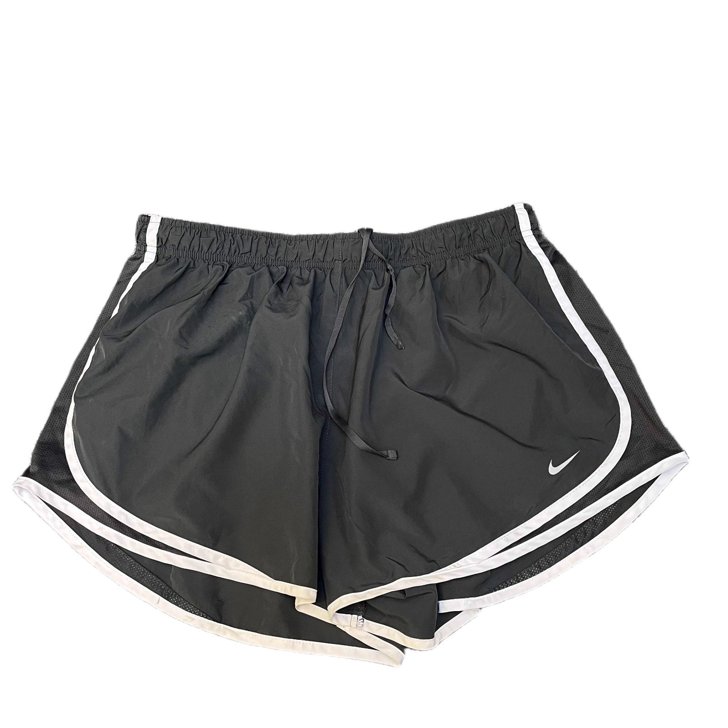 Nike Running Sprinter Shorts Womens XL 32" Waist Black Mesh Panels Dolphin Hem
