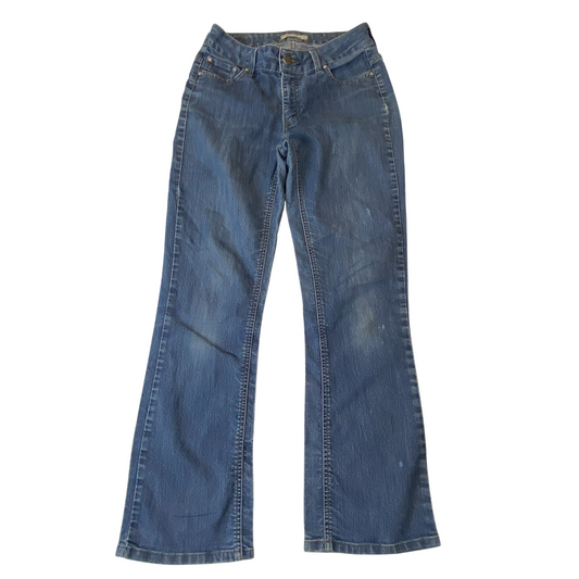 Riders By Lee Jeans Womens Medium W26 L29 Blue Denim Bootcut Flat Front Pockets