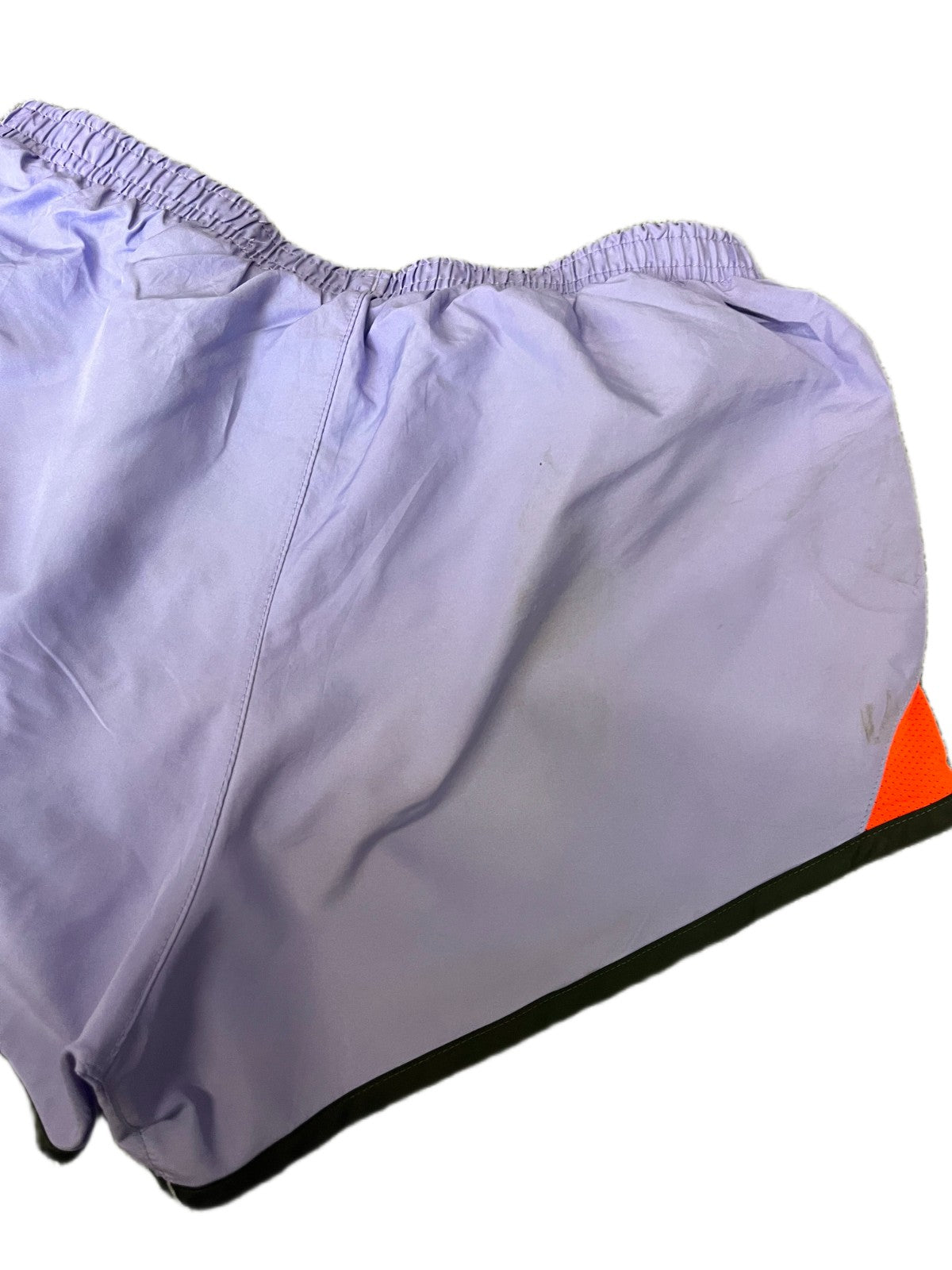 Nike Running Shorts Womens Small 25" Waist Purple Orange Performance Dolphin Hem