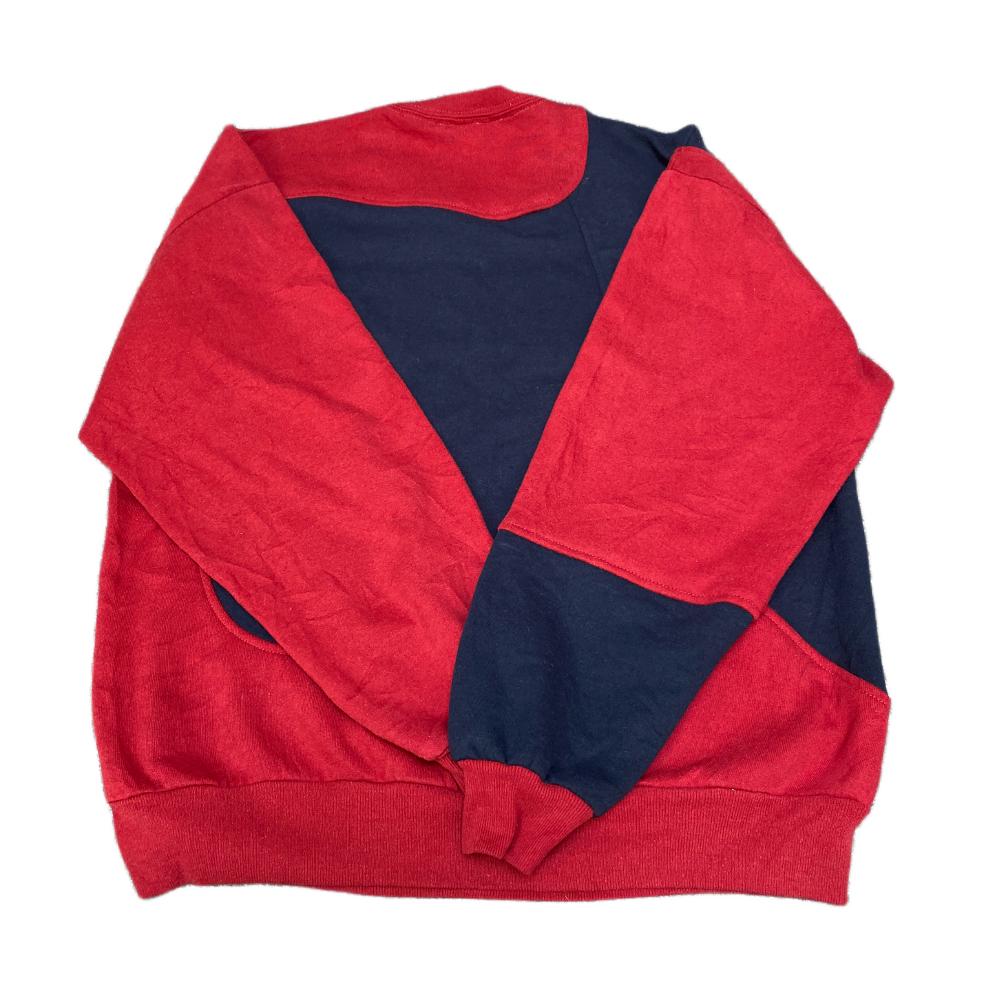 Nike Reworked Sweatshirt Mens Large Red Blue Embroidered Spellout Logo Vtg Y2K