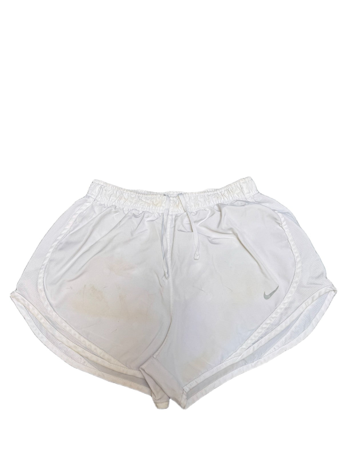 Nike Dri-FIT Running Shorts Fits as Womens Small 25" Waist White Dolphin Hem