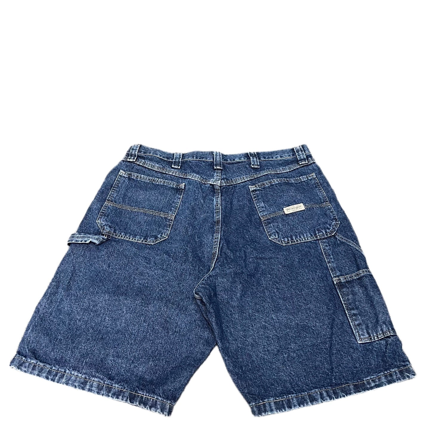 Wrangler Carpenter Shorts Fits as Mens X-Large 36" Waist Blue Denim Relaxed Fit