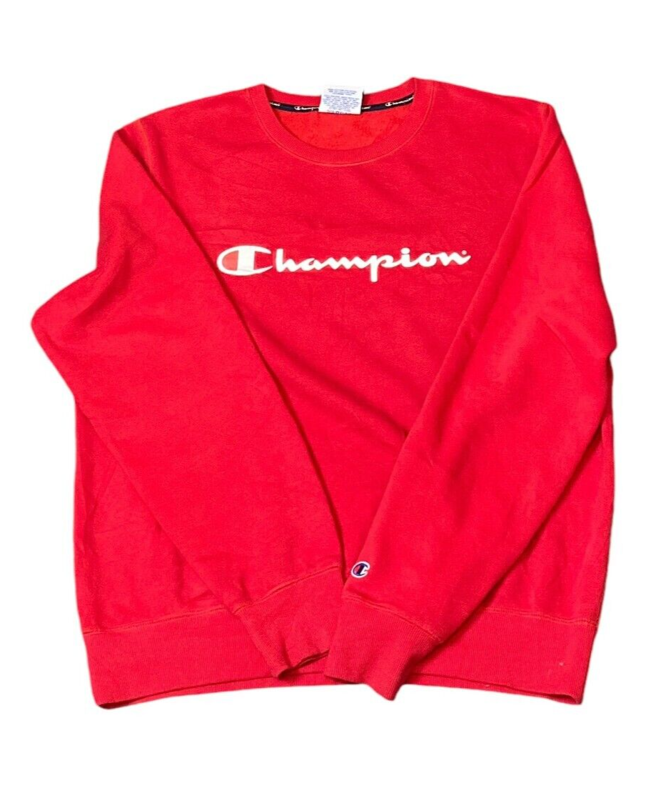 Champion Sweatshirt Women's L Red Long Sleeve Crew Neck Pullover Athleticwear