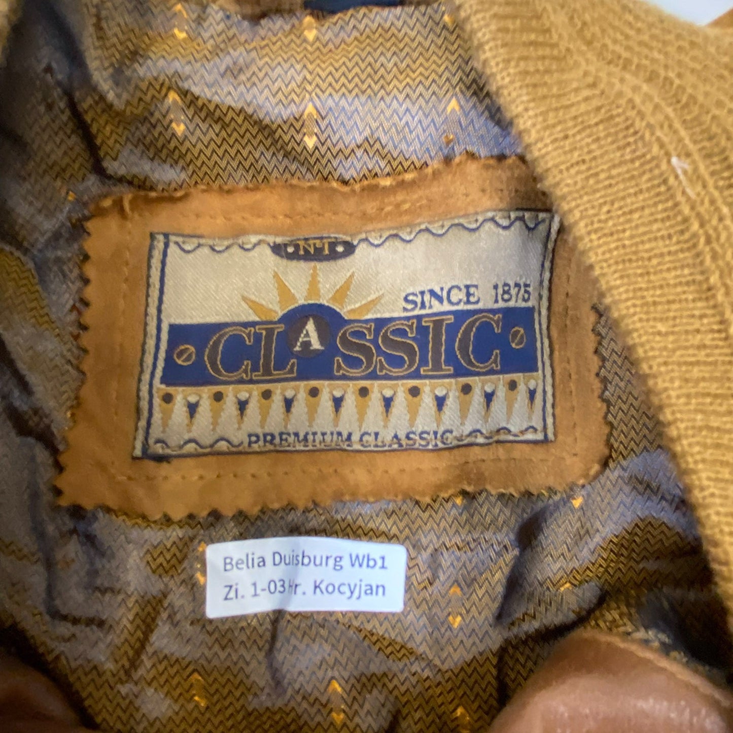 Classic Bomber Jacket Mens Large Brown Suede Leather Long Sleeve Full Zipper