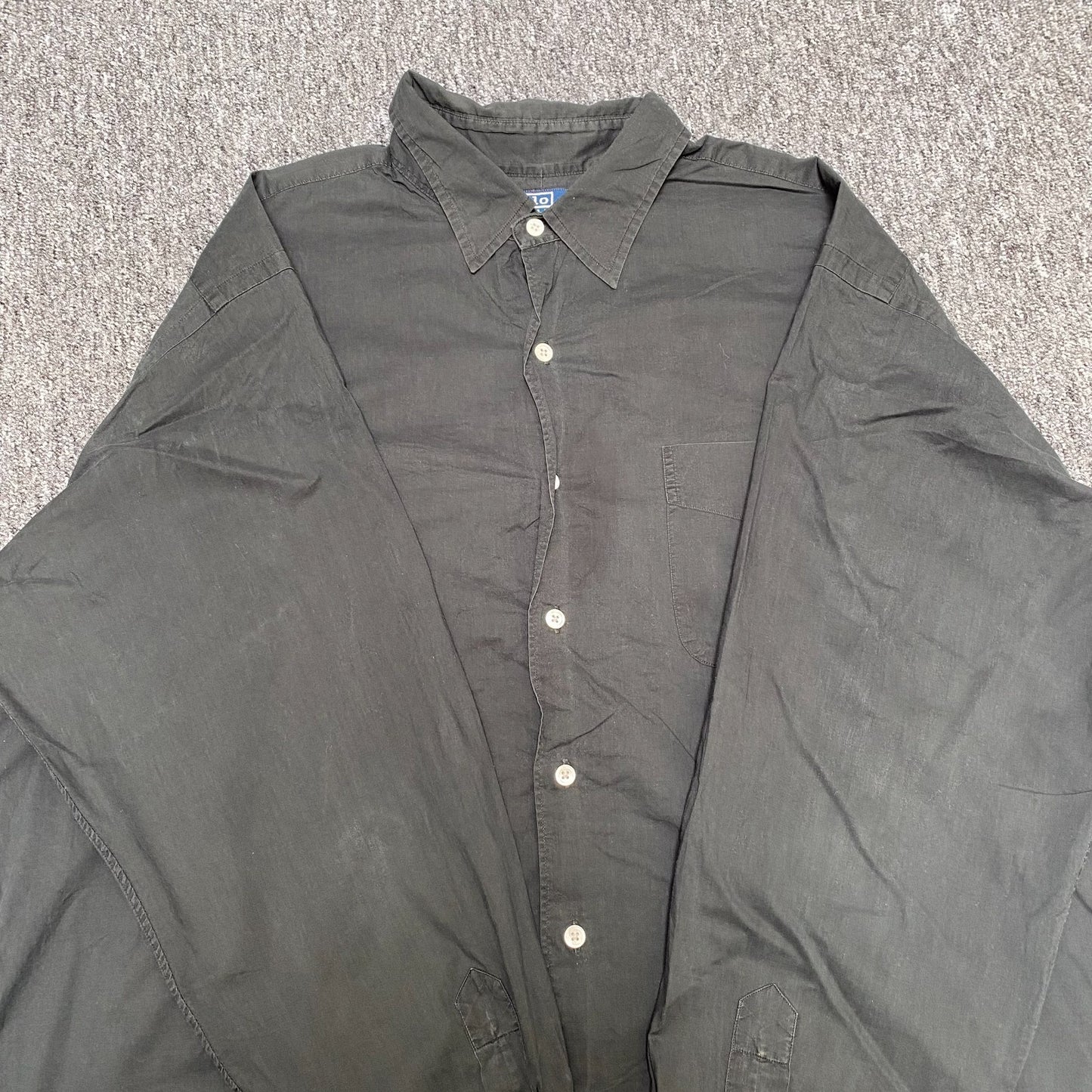 Ralph Lauren Button-Up Shirt Mens XL Black Marlowe Cotton Long Sleeve Collared