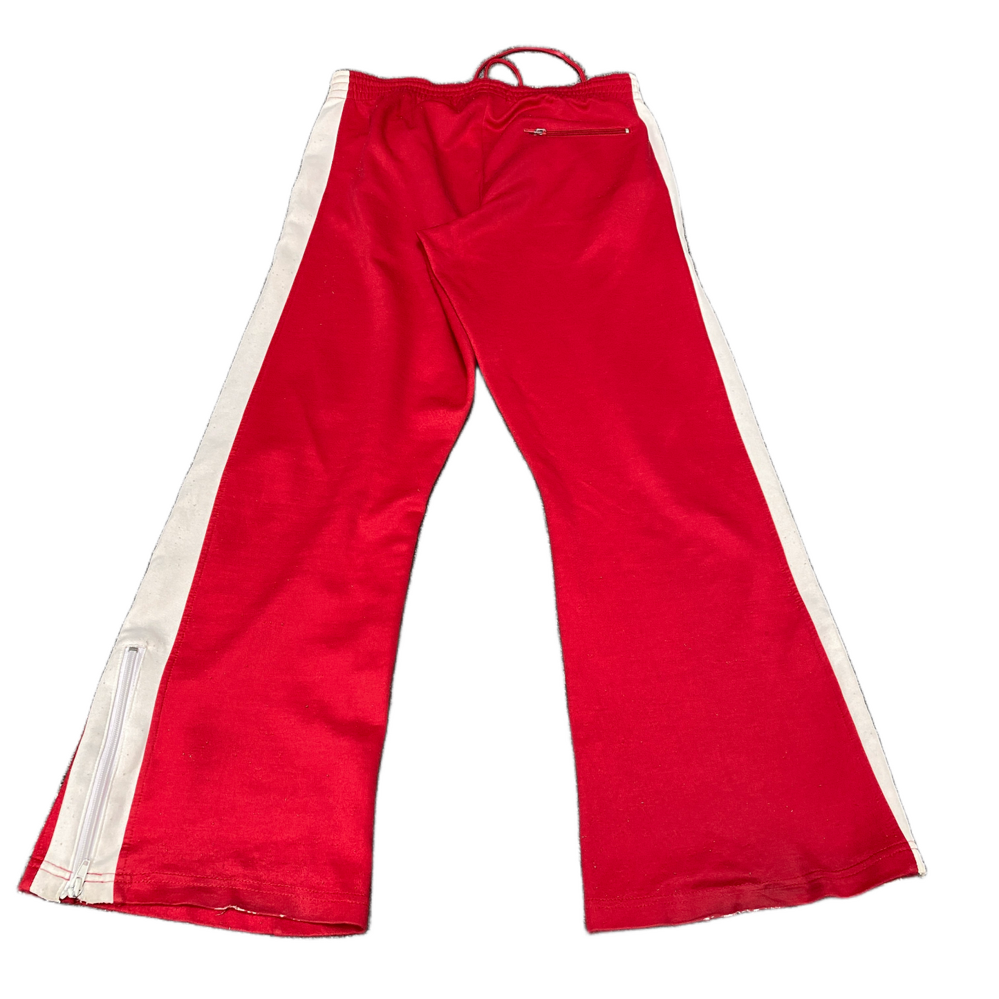 Fishbone Joggers Fits as Womens 31" Waist Red White High Waisted Track Trousers