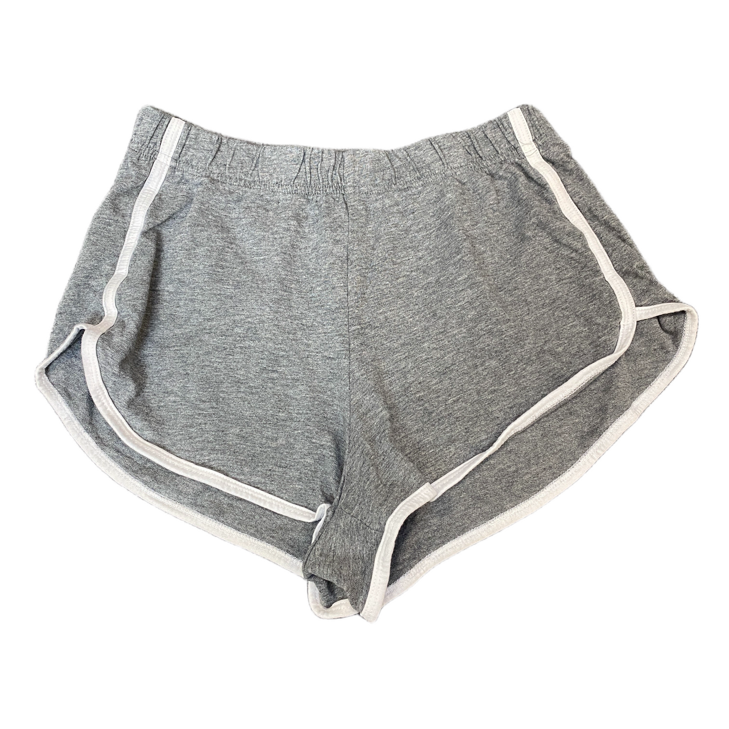 Running Sprinter Shorts Womens M 22" Waist Grey Athletic Gym Workout Dolphin Hem
