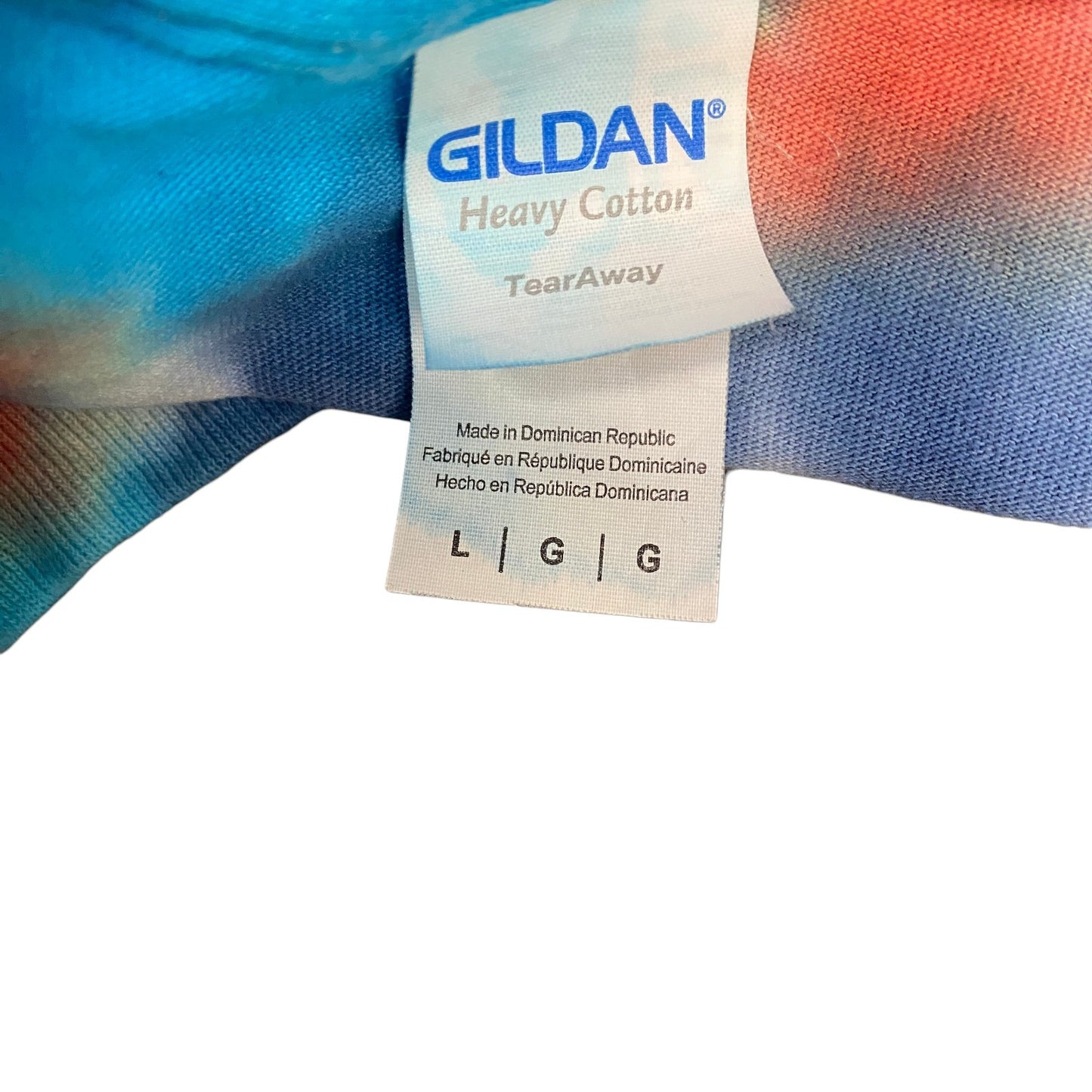 Gildan T-Shirt Womens L Multi Tie Dye Heavy Cotton Short Sleeve Crew Neck Tee