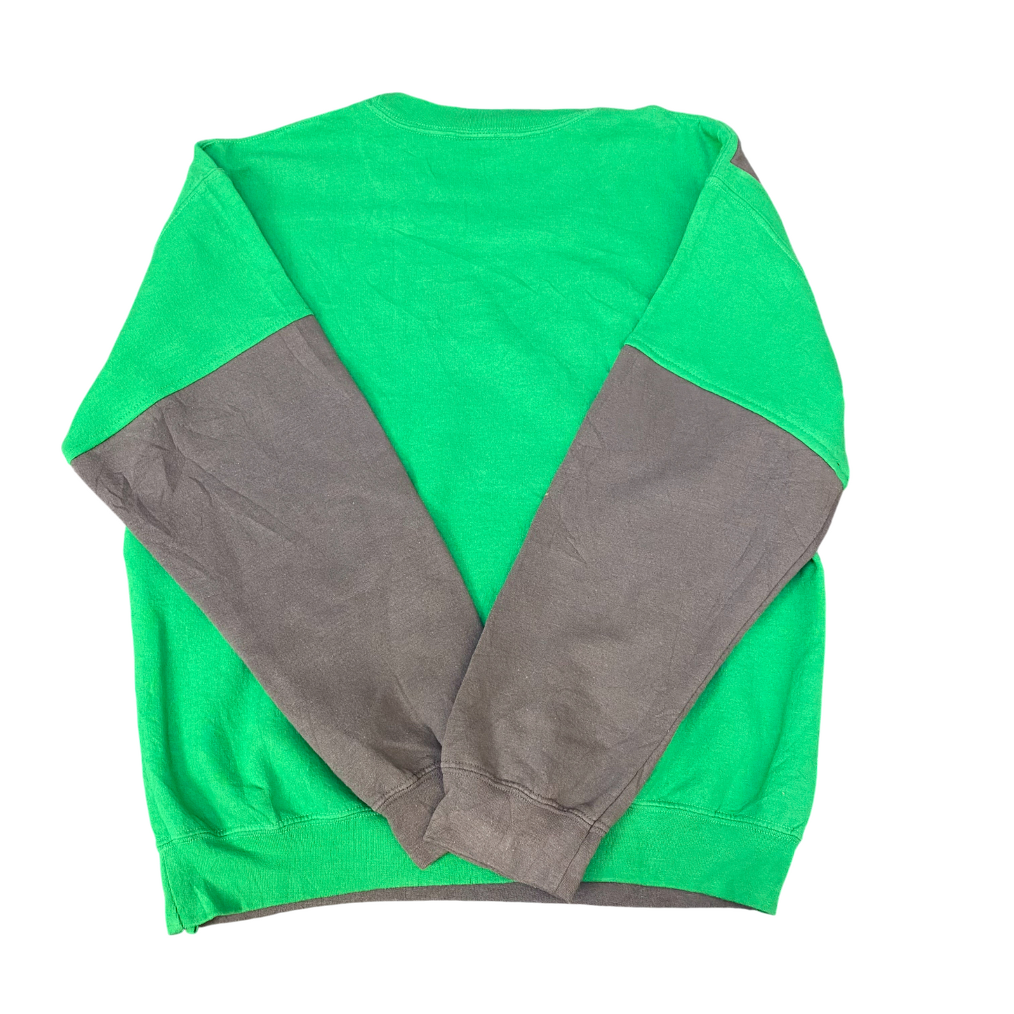 Nike Reworked Sweatshirt Mens Large Green Grey Embroidered Spell Out Logo Y2K