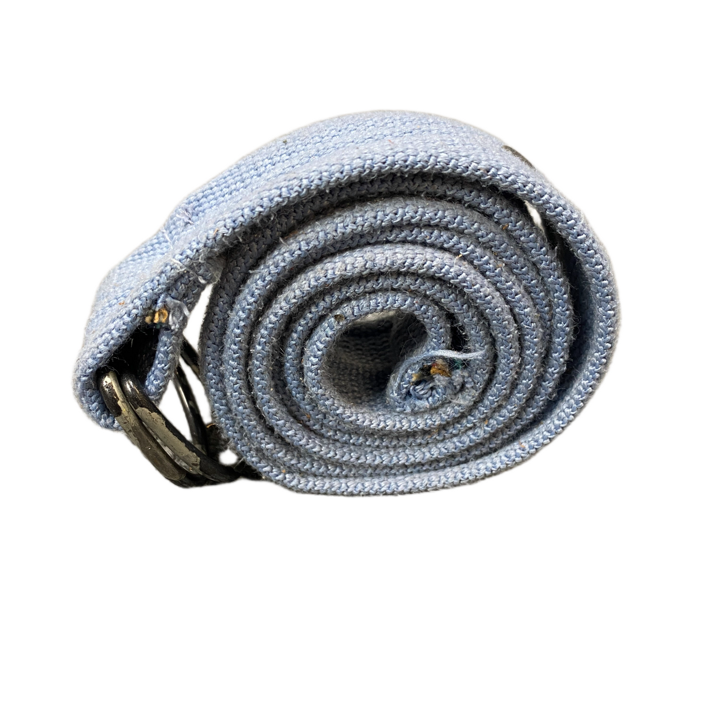 Men's Yoga Belt Blue Canvas Adjustable Silver D-Ring Buckle 52.5 inches