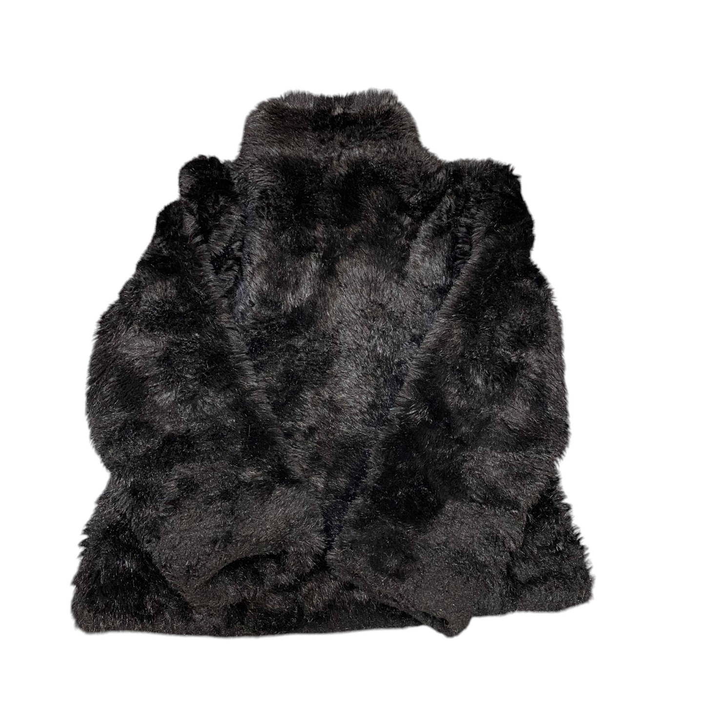 Vero Moda Litta Faux Fur Jacket Womens Medium Black Lined Long Sleeve Full Zip