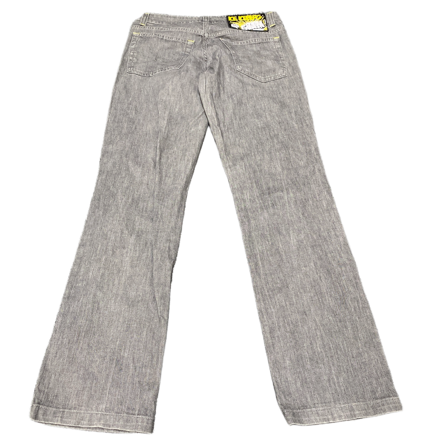 Iceberg Jeans Fits as Women 28" Waist Grey Denim Stretch Streetwear Straight Leg