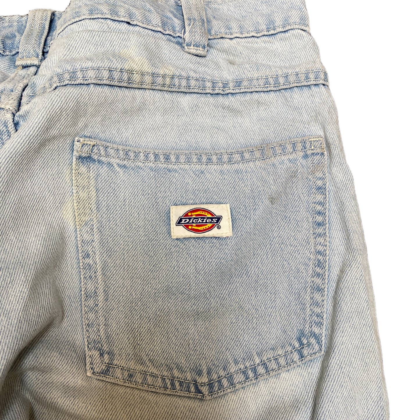 Dickies Jeans Fits as Women 34" Waist Blue Denim Light Wash 5-Pockets Streetwear