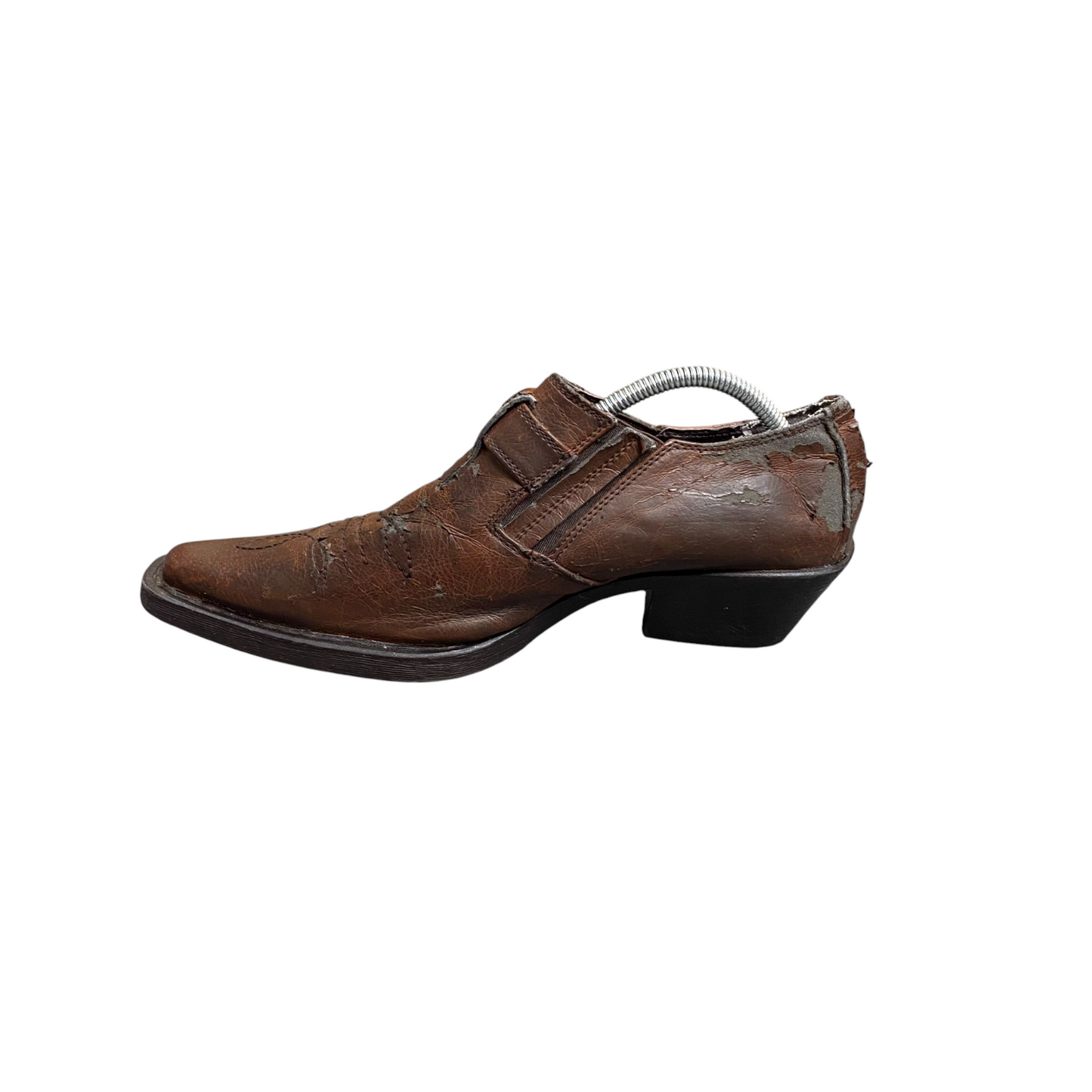 Memphis One Loafers Mens Size 7 Brown Leather Pointed Toe Buckle Strap Slip On