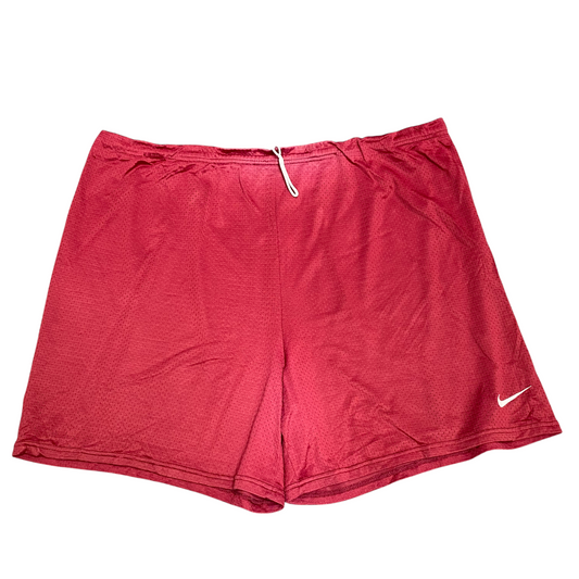 Nike Running Mesh Shorts Mens XL Red Swoosh Elastic Waist Drawstring Athletic