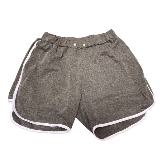 Running Sprinter Shorts Womens XL Grey Athletic Gym Elastic Waist Dolphin Hem