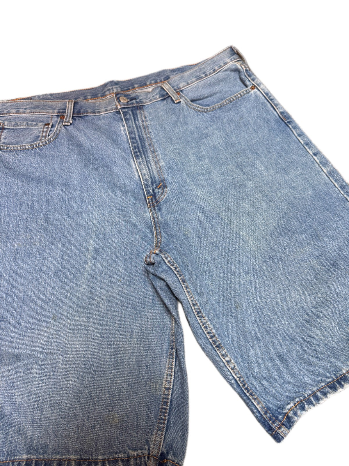 Levi's 469 Jean Shorts Fits as Mens XL 42" Waist Blue Denim Loose Fit Red Tab