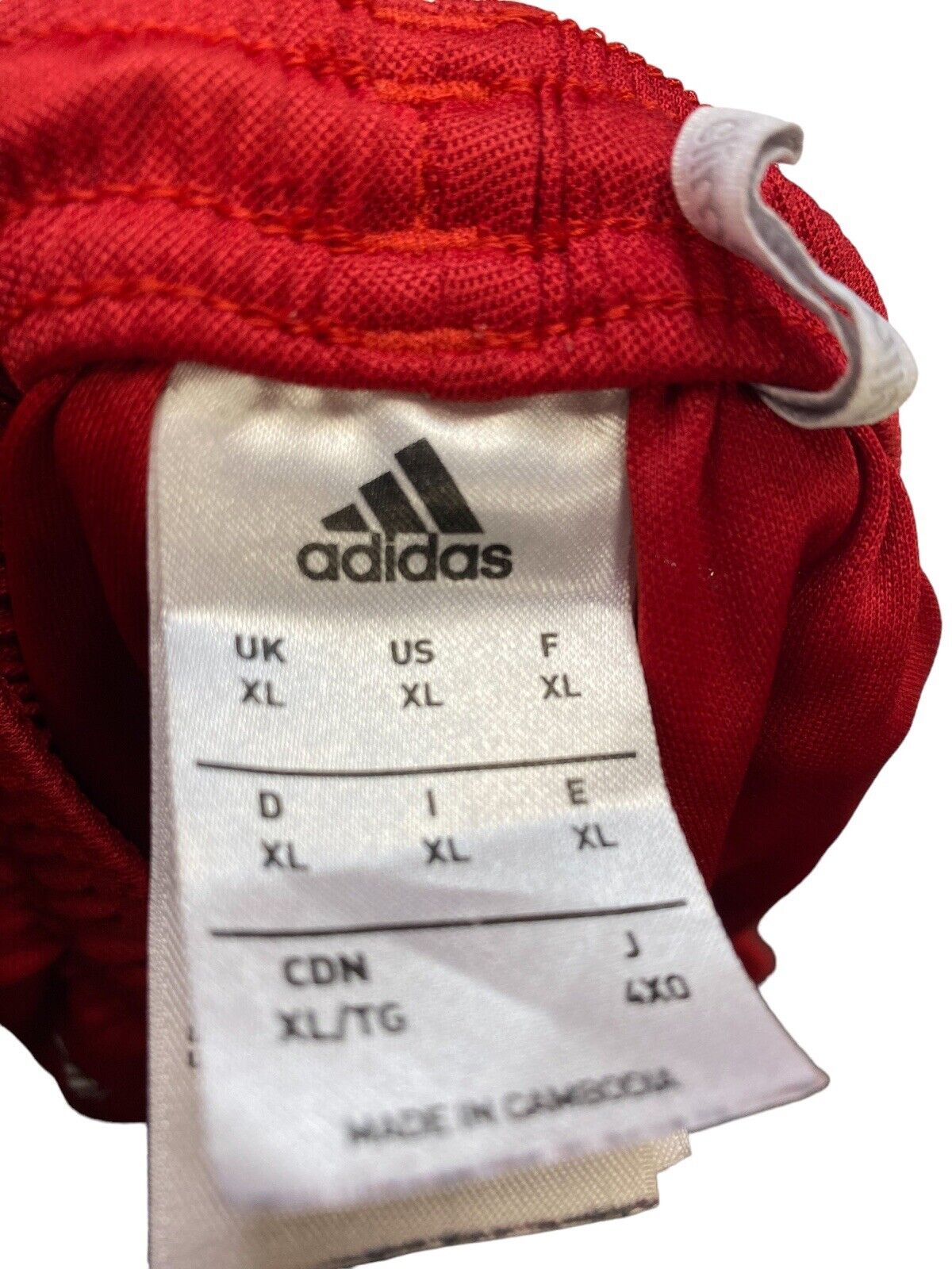 Adidas Sports Shorts Red Mens XL Front Logo