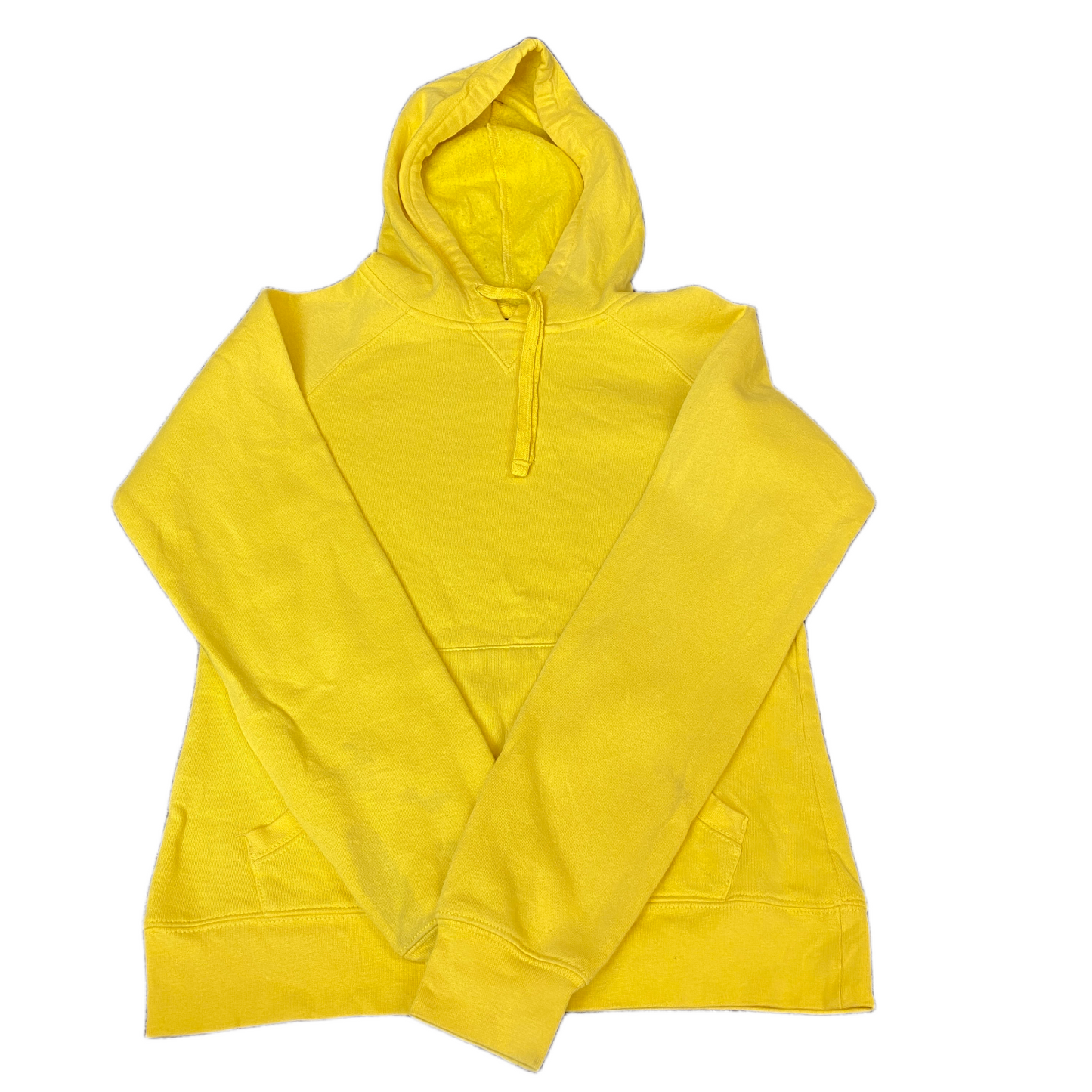 Champion Hoodie Womens M Yellow Fleece Lined Long Sleeve Pullover Drawstring