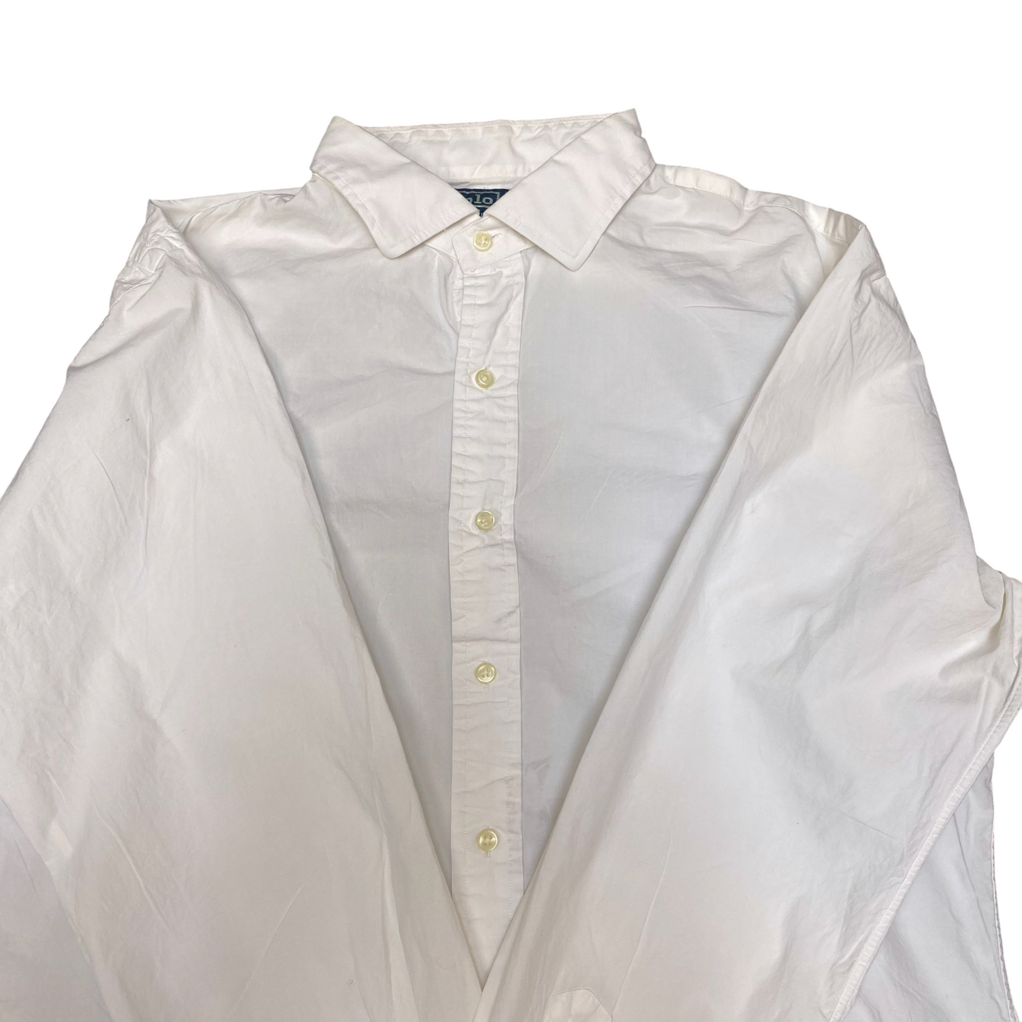 Polo Ralph Lauren Shirt Mens L White Slim Fit Long Sleeve Outdoor Button Down