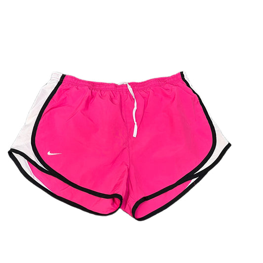 Nike Running Shorts Fits as Womens Large 31" Waist Pink Mesh Panels Dolphin Hem