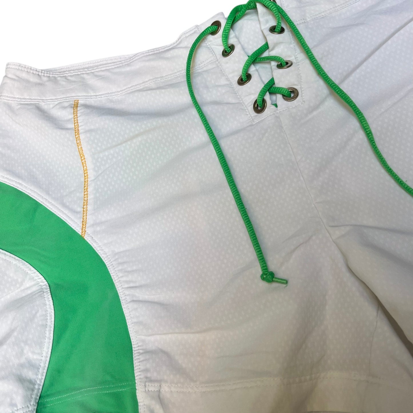Nike Sphere Dry Athletic Shorts Fits as Womens XL 34" Waist White Green Lace Up