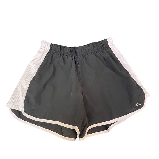 Running Sprinter Shorts Womens S Grey Blue Athletic Performance Drawstring Waist